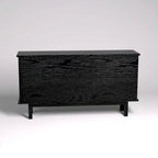 Black 60 TV Stand with Storage & Adjustable Shelves for 65 TVs