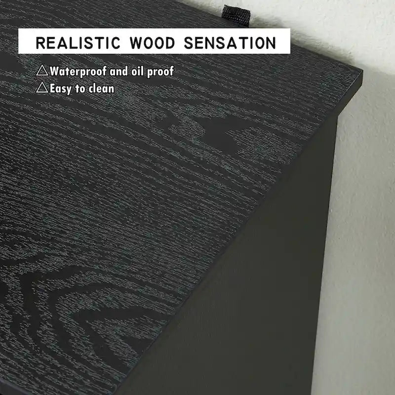 Black 60 TV Stand with Storage & Adjustable Shelves for 65 TVs