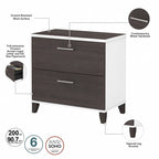 Bush Furniture Somerset 2 Drawer Lateral File Cabinet with Storage