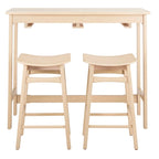 SAFAVIEH Neoma 3 Piece Pub Set - White Oak - 42.1 x 17.7 x 36.2 - 42Wx18Dx36H