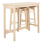 SAFAVIEH Neoma 3 Piece Pub Set - White Oak - 42.1 x 17.7 x 36.2 - 42Wx18Dx36H