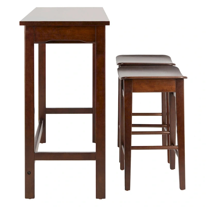SAFAVIEH Neoma 3 Piece Pub Set - White Oak - 42.1 x 17.7 x 36.2 - 42Wx18Dx36H