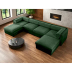 142.5 Chenille Upholstered U-Shaped Modular Sectional Sofa with Storage Seat, DIY Combination