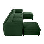 142.5 Chenille Upholstered U-Shaped Modular Sectional Sofa with Storage Seat, DIY Combination