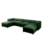 142.5 Chenille Upholstered U-Shaped Modular Sectional Sofa with Storage Seat, DIY Combination