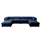 142.5 Chenille Upholstered U-Shaped Modular Sectional Sofa with Storage Seat, DIY Combination