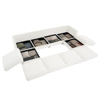 142.5 Chenille Upholstered U-Shaped Modular Sectional Sofa with Storage Seat, DIY Combination