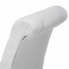 Feni Dining Parsons Chair Set of 2, Tufted Rolled, Off White Linen