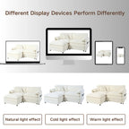 109.45 Chenille Upholstered L-Shaped Modular Sectional Sofa with Double-Layer Cushions, DIY Combination