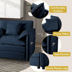 109.45 Chenille Upholstered L-Shaped Modular Sectional Sofa with Double-Layer Cushions, DIY Combination