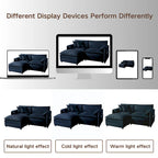 109.45 Chenille Upholstered L-Shaped Modular Sectional Sofa with Double-Layer Cushions, DIY Combination