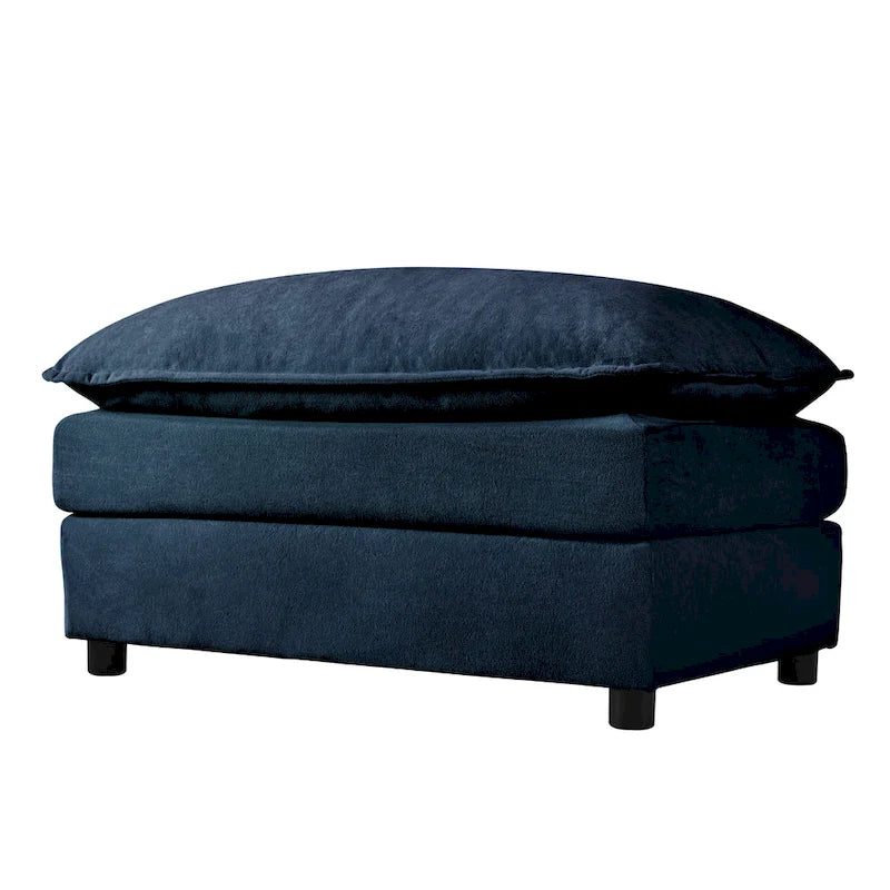 109.45 Chenille Upholstered L-Shaped Modular Sectional Sofa with Double-Layer Cushions, DIY Combination