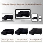 109.45 Chenille Upholstered L-Shaped Modular Sectional Sofa with Double-Layer Cushions, DIY Combination