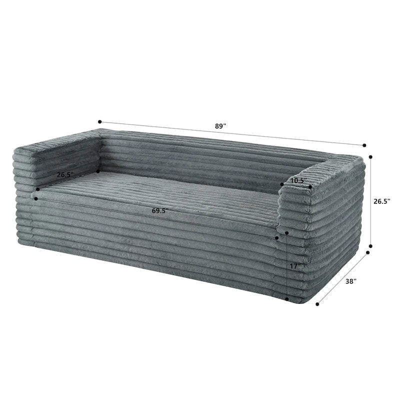 Christopher Knight Home - Jonathan Luxuriously Soft Modern 3-Seat Corduroy Sofa