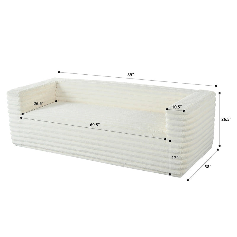 Christopher Knight Home - Jonathan Luxuriously Soft Modern 3-Seat Corduroy Sofa