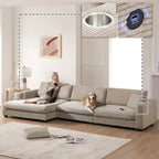 Lalo Modern Corduroy Oversized Sectional Sofa by GDFStudio