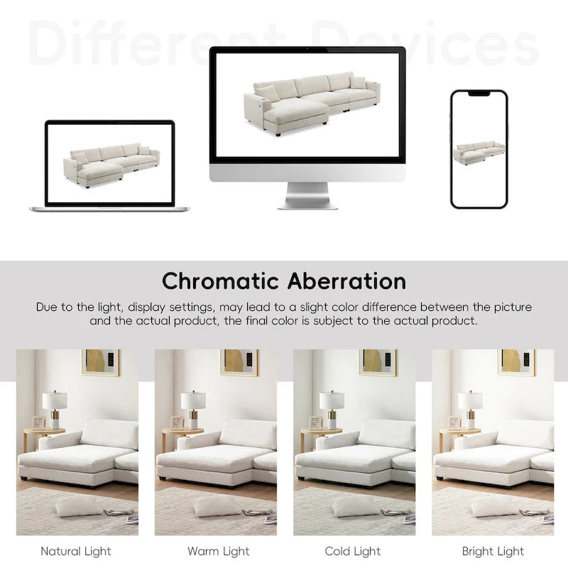 Lalo Modern Corduroy Oversized Sectional Sofa by GDFStudio