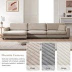 Lalo Modern Corduroy Oversized Sectional Sofa by GDFStudio