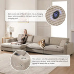 Lalo Modern Corduroy Oversized Sectional Sofa by GDFStudio