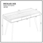 Mid Century Writing Study Desk with Built In USB and Power Outlet and 2 Storage Spaces for Home Office and Study or Bedroom