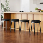 Roomfitters Modern Counter Stools, Set of 2 Bar Height Chairs with Iron Frame, Cushioned Seat and Footrest