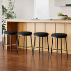 Roomfitters Modern Counter Stools, Set of 2 Bar Height Chairs with Iron Frame, Cushioned Seat and Footrest