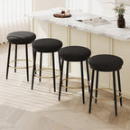 Roomfitters Modern Counter Stools, Set of 2 Bar Height Chairs with Iron Frame, Cushioned Seat and Footrest