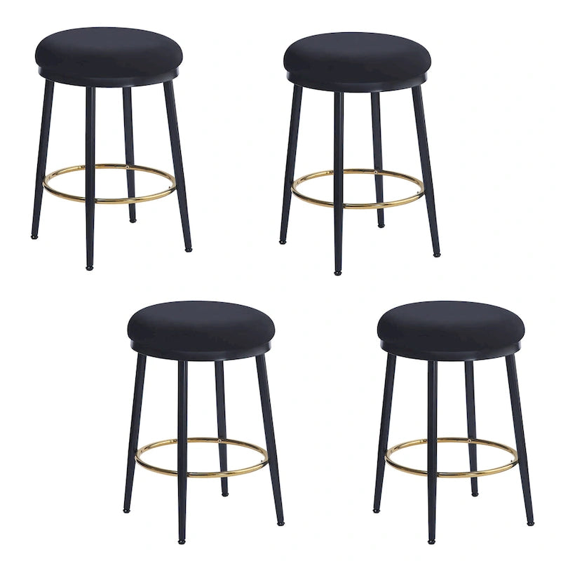Roomfitters Modern Counter Stools, Set of 2 Bar Height Chairs with Iron Frame, Cushioned Seat and Footrest