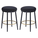 Roomfitters Modern Counter Stools, Set of 2 Bar Height Chairs with Iron Frame, Cushioned Seat and Footrest