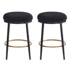Roomfitters Modern Counter Stools, Set of 2 Bar Height Chairs with Iron Frame, Cushioned Seat and Footrest