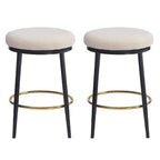 Roomfitters Modern Counter Stools, Set of 2 Bar Height Chairs with Iron Frame, Cushioned Seat and Footrest