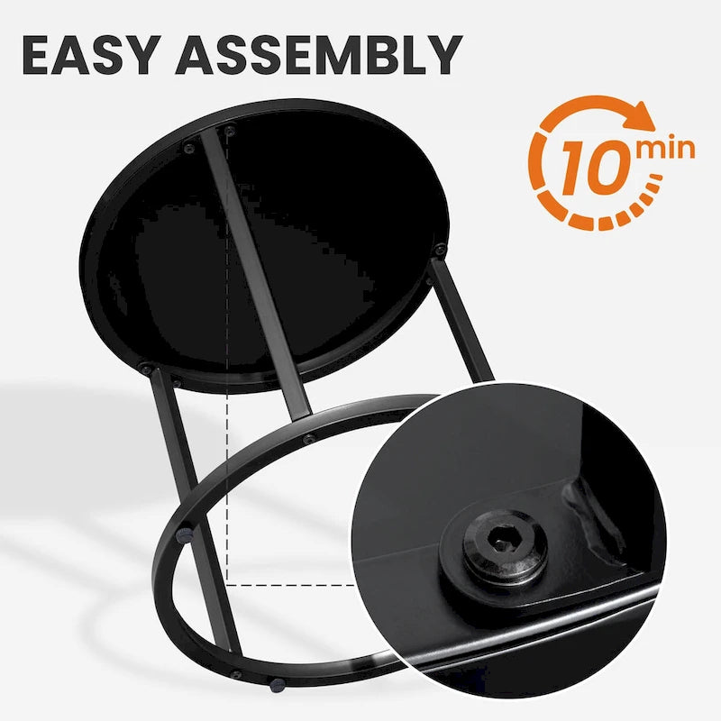 Outdoor Papasan Chairs with Cushion PE Rattan Patio Cozy Chairs with Side Table