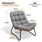Outdoor Papasan Chairs with Cushion PE Rattan Patio Cozy Chairs with Side Table
