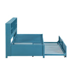 Metal Twin Size Daybed w/Twin Size Trundle, Storage Shelves, USB Ports