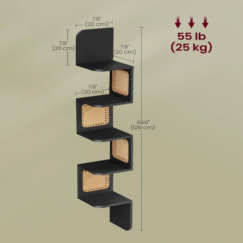 5-Tier Corner Shelf - 7.9D x 7.9W x 49.6H