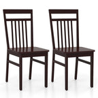 Costway Farmhouse Dining Chair Set of 2/4 Armless Wooden Chair with