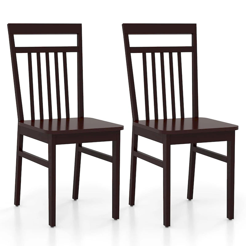Costway Farmhouse Dining Chair Set of 2/4 Armless Wooden Chair with