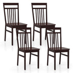 Costway Farmhouse Dining Chair Set of 2/4 Armless Wooden Chair with