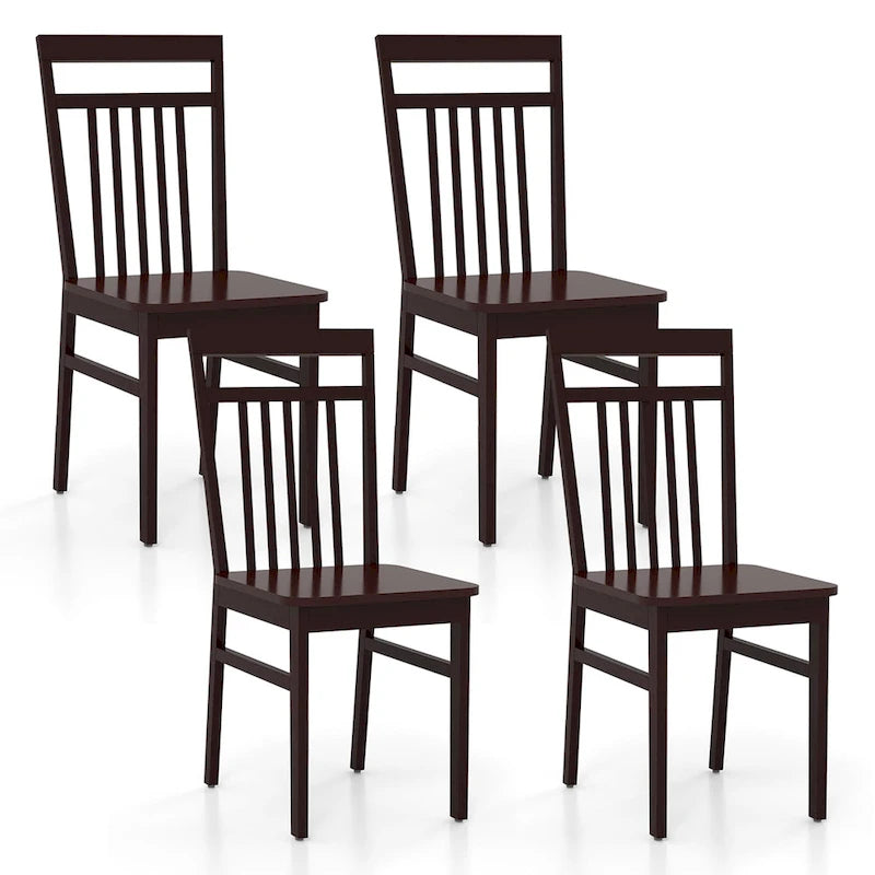 Costway Farmhouse Dining Chair Set of 2/4 Armless Wooden Chair with