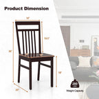 Costway Farmhouse Dining Chair Set of 2/4 Armless Wooden Chair with