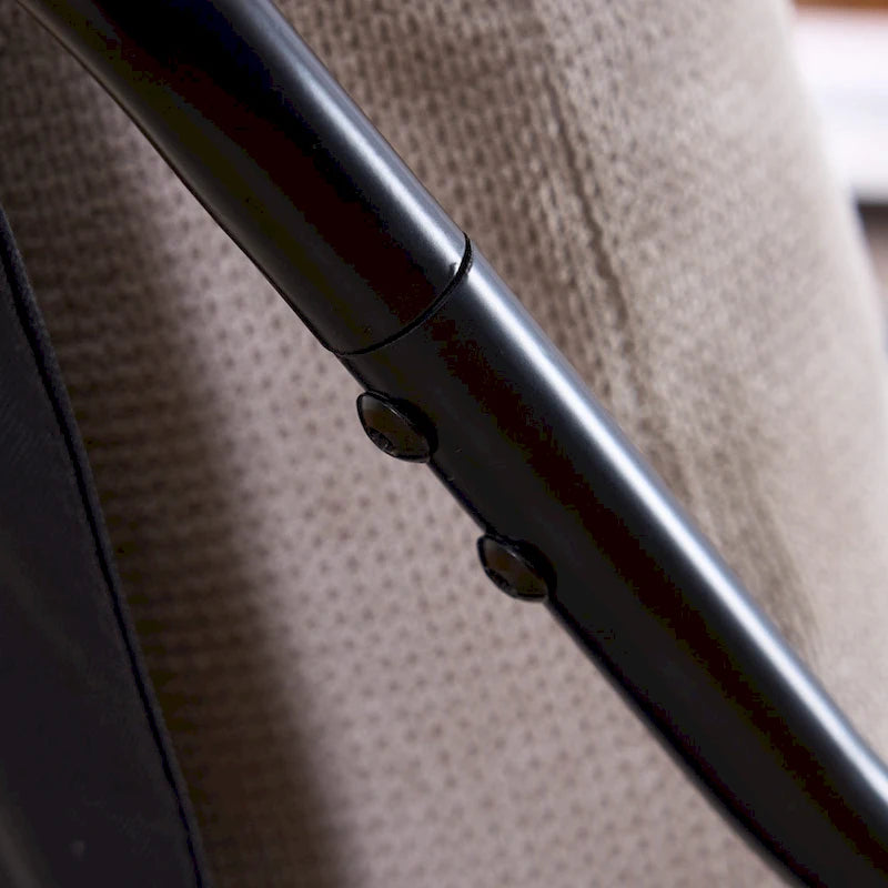 FERPIT Modern Curved Accent Chair with Faux Linen Upholstery, Comfy Lounge Chair with Metal Frame & Cushions