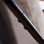 FERPIT Modern Curved Accent Chair with Faux Linen Upholstery, Comfy Lounge Chair with Metal Frame & Cushions