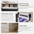 Farmhouse Fireplace TV Stand for 85 Inch TV, Entertainment Center