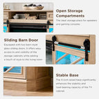 Farmhouse Fireplace TV Stand for 85 Inch TV, Entertainment Center