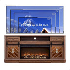 Farmhouse Fireplace TV Stand for 85 Inch TV, Entertainment Center