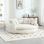 Comfortable Oversized Double Loaf High Back Round Sofa Bed with Armrests