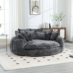 Comfortable Oversized Double Loaf High Back Round Sofa Bed with Armrests