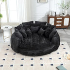 Comfortable Oversized Double Loaf High Back Round Sofa Bed with Armrests