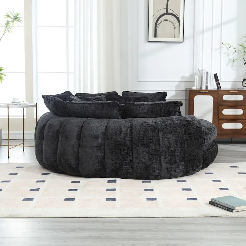 Comfortable Oversized Double Loaf High Back Round Sofa Bed with Armrests