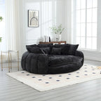 Comfortable Oversized Double Loaf High Back Round Sofa Bed with Armrests